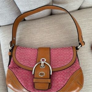 Pink and Brown Coach Mini Soho